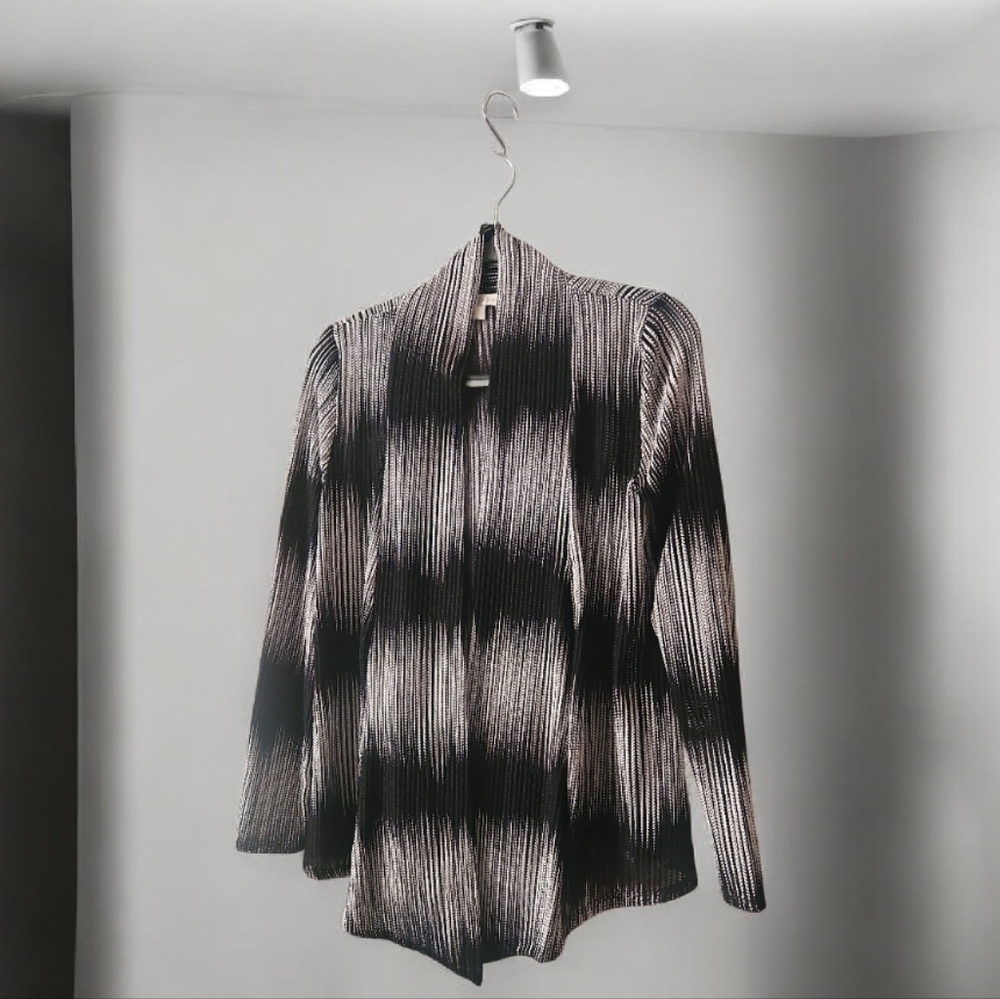 Jacket Black White Sheer Cool Pattern By Blue Mood Size L